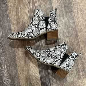 Snake Print Ankle Booties Dr. Scholls